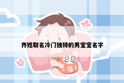 齐姓取名冷门独特的男宝宝名字