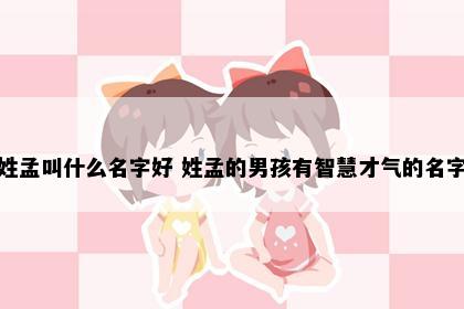 姓孟叫什么名字好 姓孟的男孩有智慧才气的名字