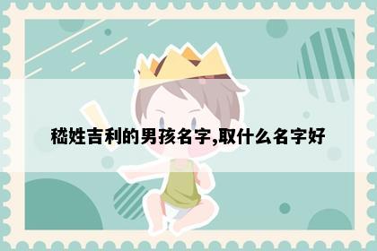 嵇姓吉利的男孩名字,取什么名字好