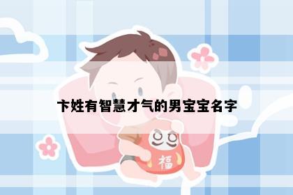 卞姓有智慧才气的男宝宝名字